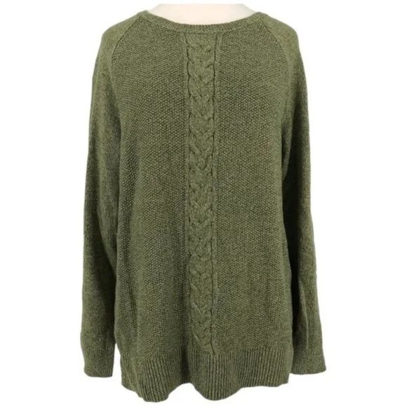 Karen Scott Green Cable Knit Sweater NWT Sz Large - Picture 9 of 9